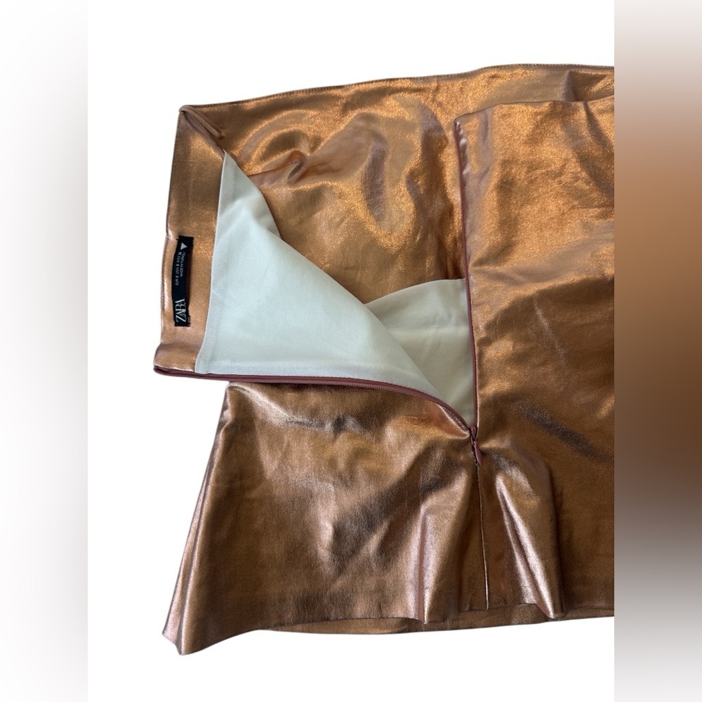 Zara metallic rose gold strapless tube top - Picture 9 of 11